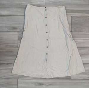 🥁 Eddie Bauer Vintage Linen Long Buttoned Skirt